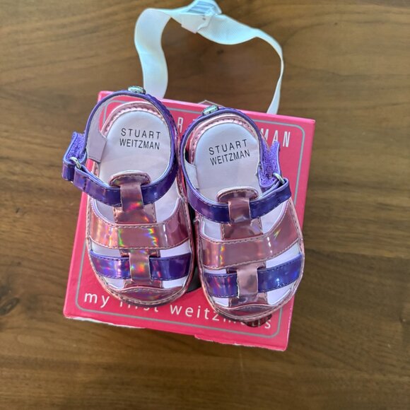 NIB Stuart Weitzman Metallic Baby Sandals - Picture 4 of 4